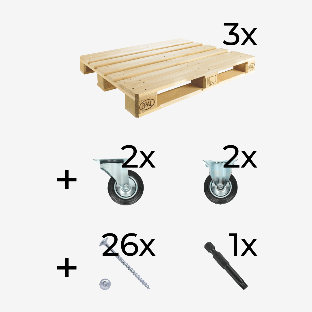Palletbank zelf maken - Compleet bouwpakket - Palletbank maken - Palletbankje