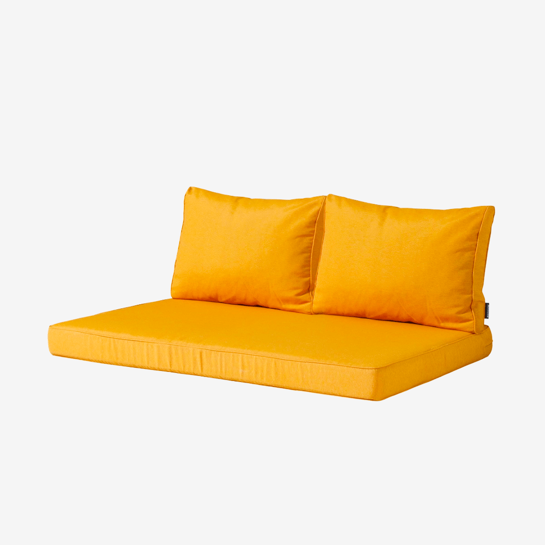 Palletkussenset lounge - 1 zitkussen en 2 rugkussens - Panama Golden Glow - Madison - Palletkussen - Palletbankje